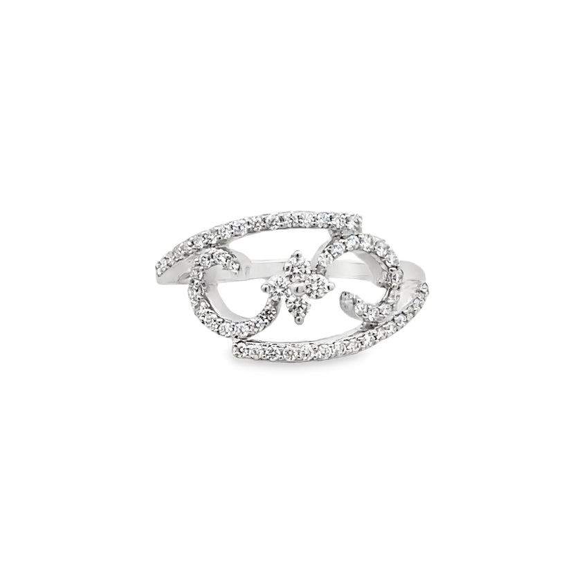 Floral Heart Diamond Ring Secondary image
