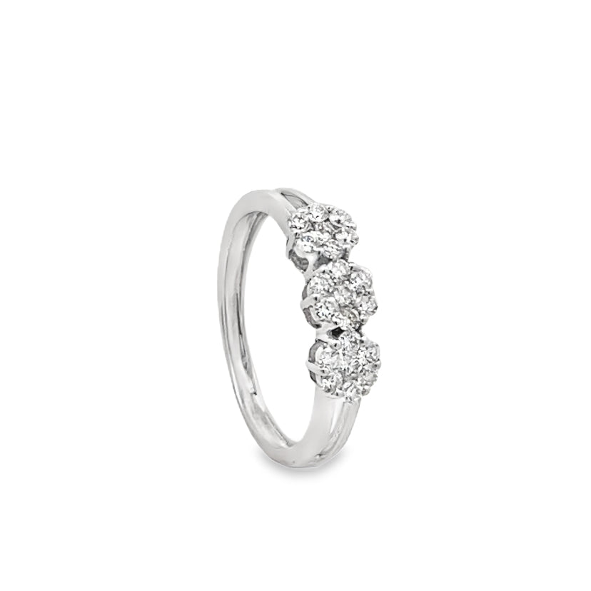 Three Stone Cluster Diamond Ring Secondary image