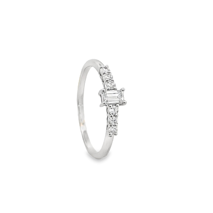 Baguette Solitaire Diamond Ring Main image