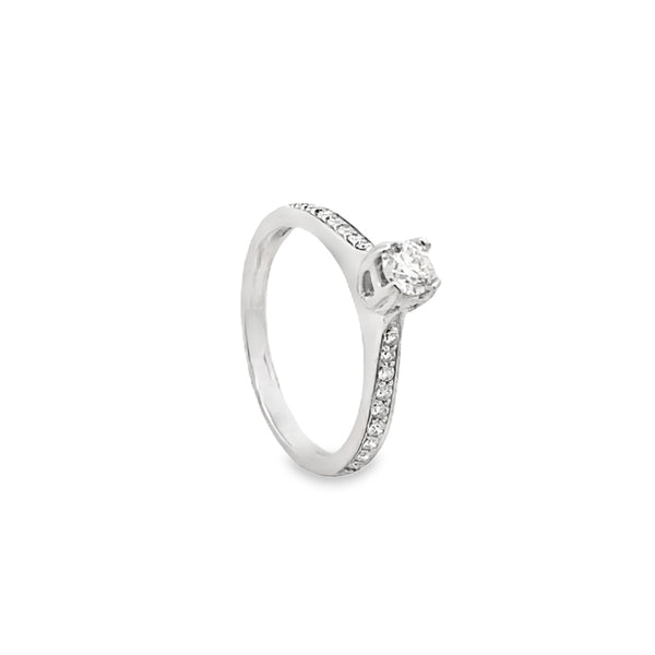 Pavé Solitaire Diamond Ring
