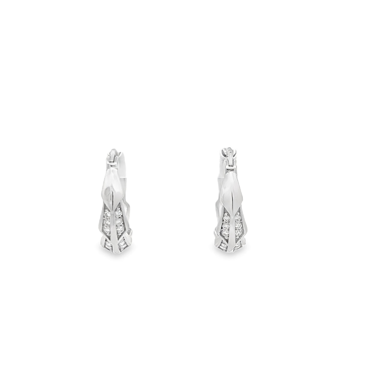 Diamond Twisted Hoop Earrings Secondary image