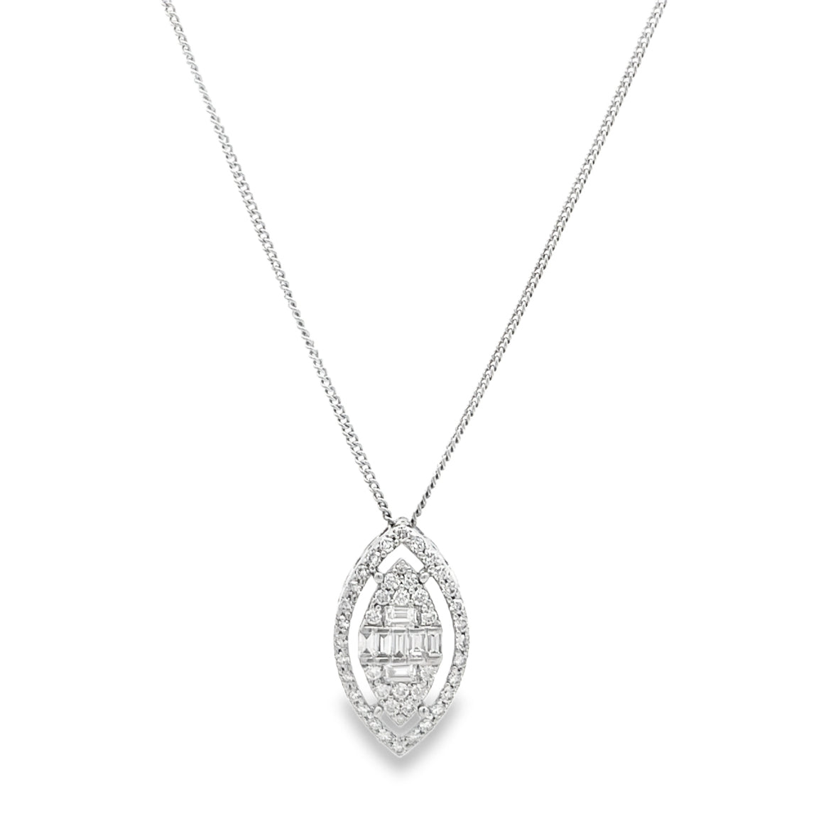 Marquise Halo Diamond Pendant Necklace Main image