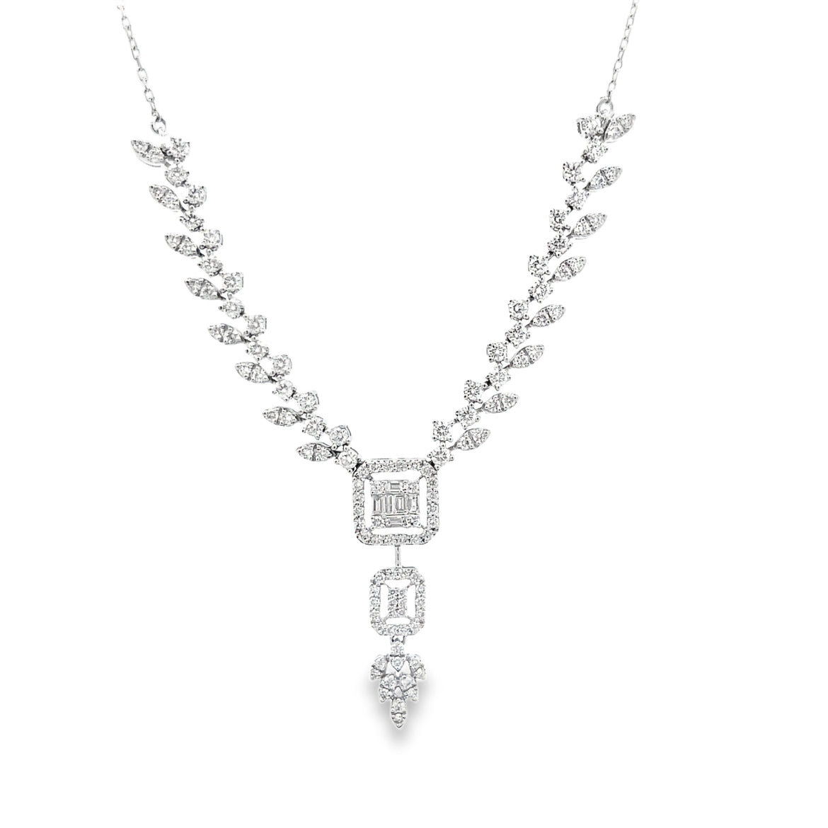 Floral Diamond Drop Statement Necklace Main image