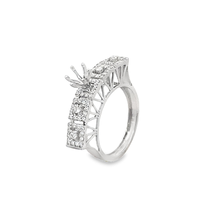 Graduated Diamond Engagement Ring Setting Main image