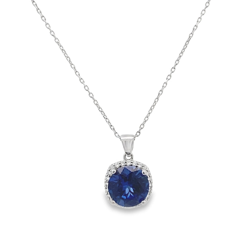 Elegant Blue Gem Pendant