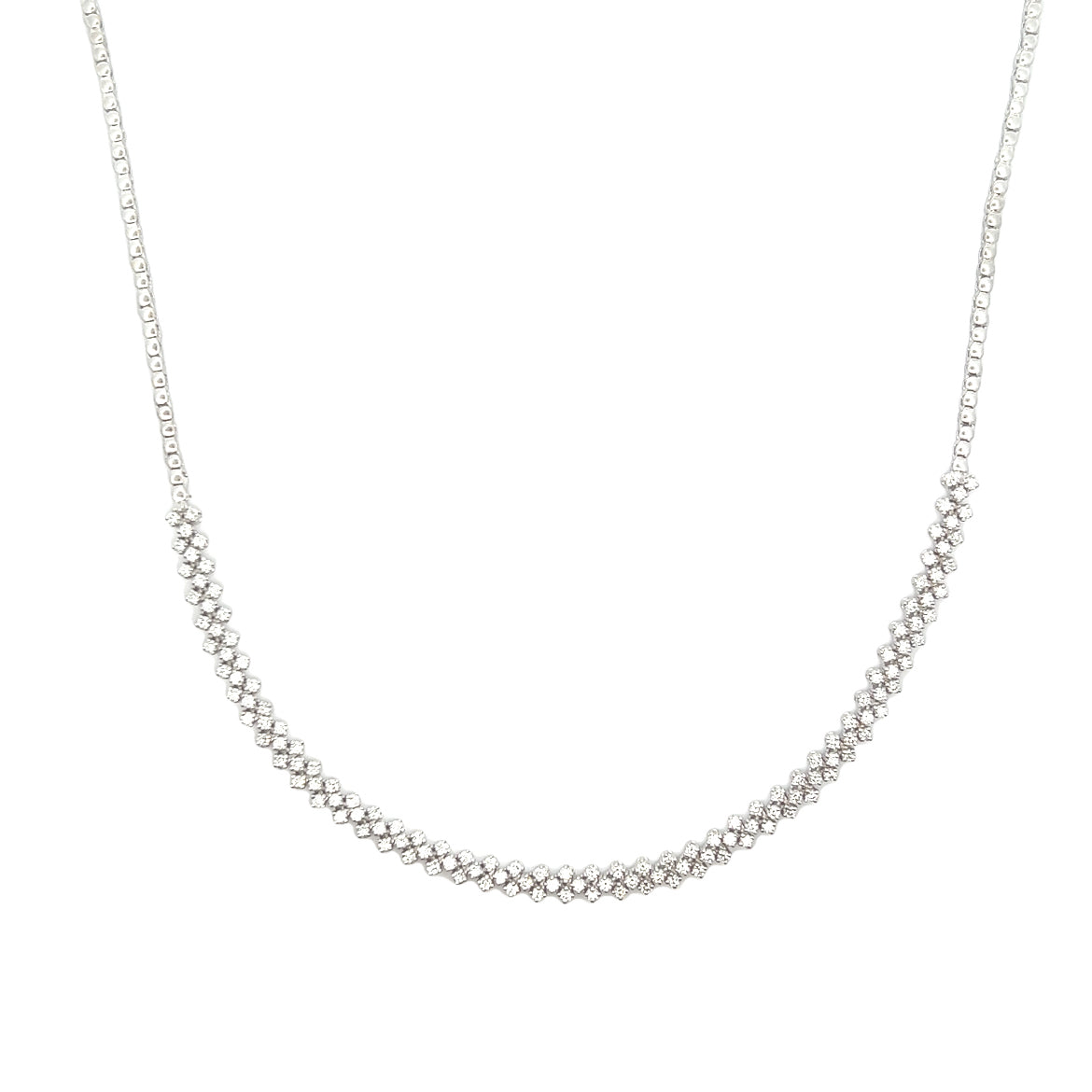 Curved Pavé Diamond Bar Necklace