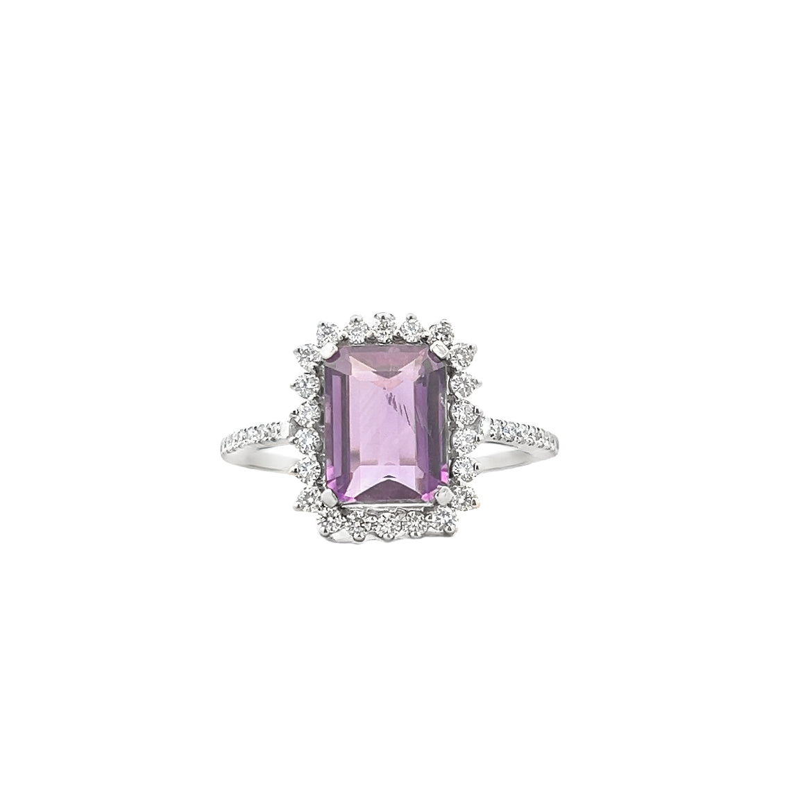 Amethyst Halo Diamond Ring Main image