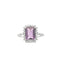 Amethyst Halo Diamond Ring