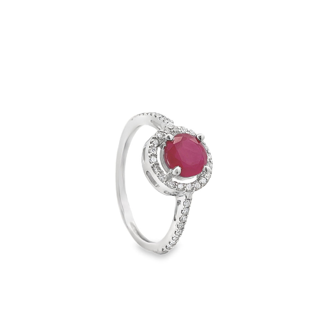 Ruby Halo Diamond Ring Secondary image