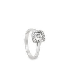 Simple Square White Gold Diamond Ring