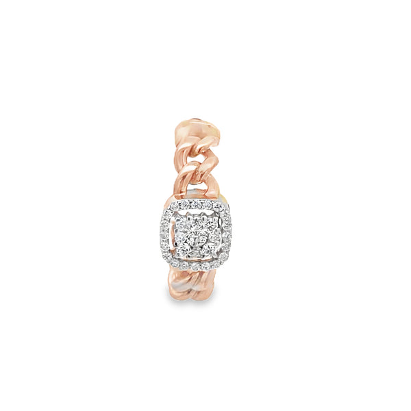 Cushion Halo Diamond Huggie Earrings
