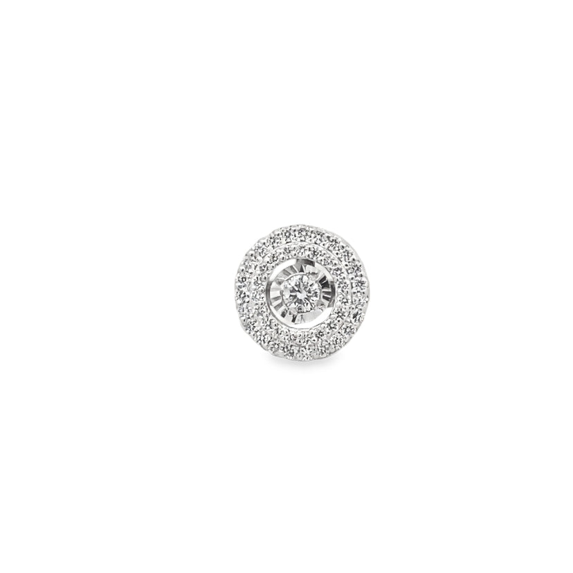 Diamond Circle Stud Earrings in 18K Gold