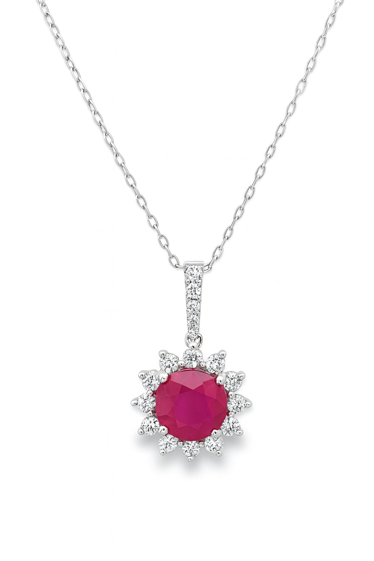 Elegant Ruby Pendant Necklace