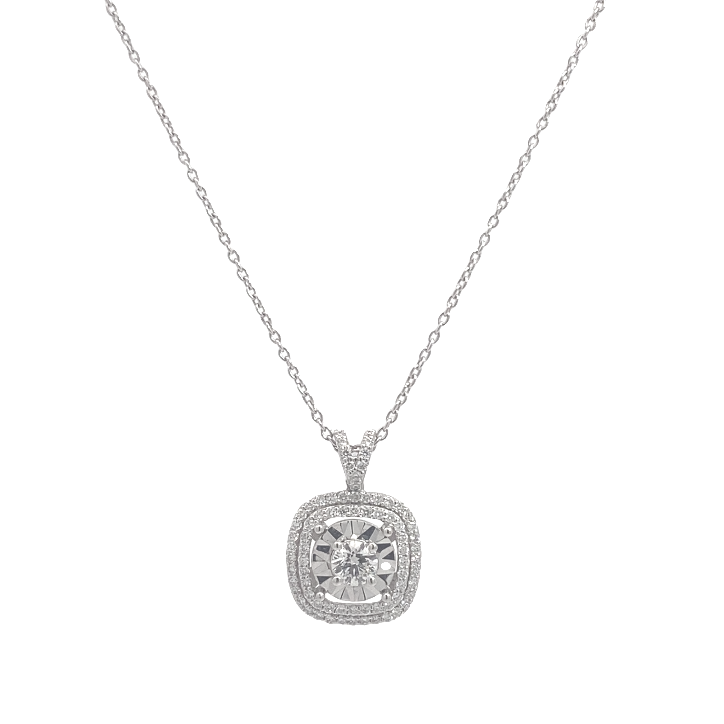 Floating Halo Diamond Necklace Main image