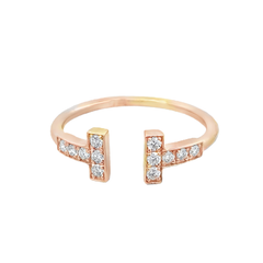 Gold Ring Mount with Channel-Set Round Diamonds