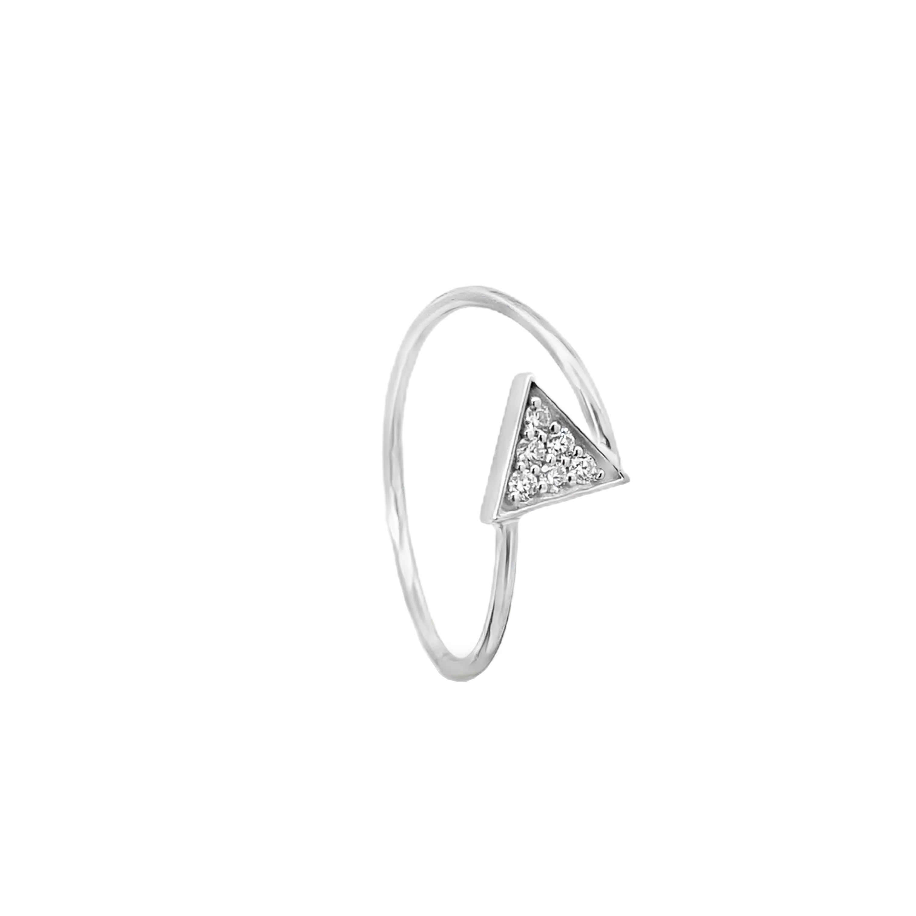 Pavé Triangle Diamond Ring