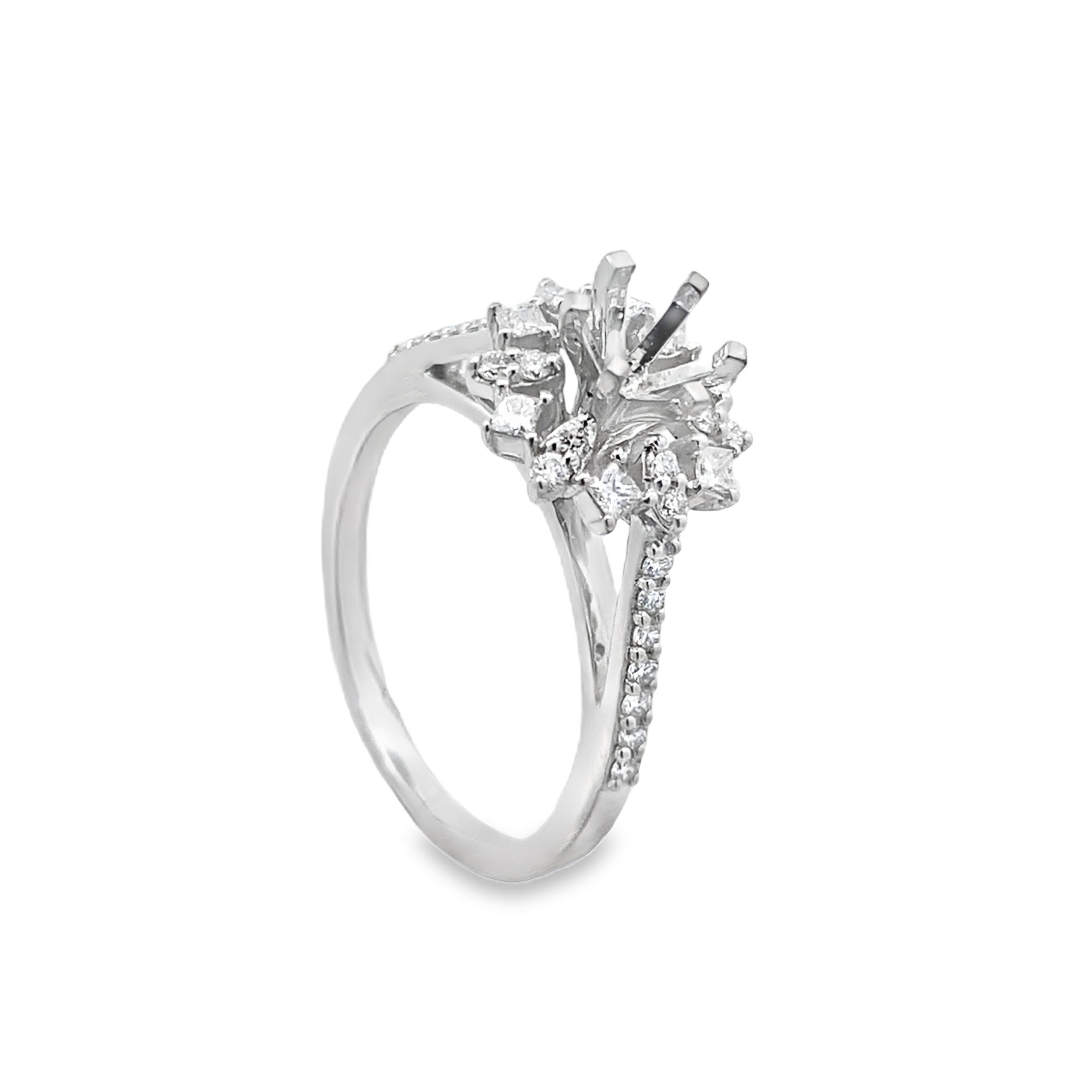 Floral Diamond Engagement Ring Main image