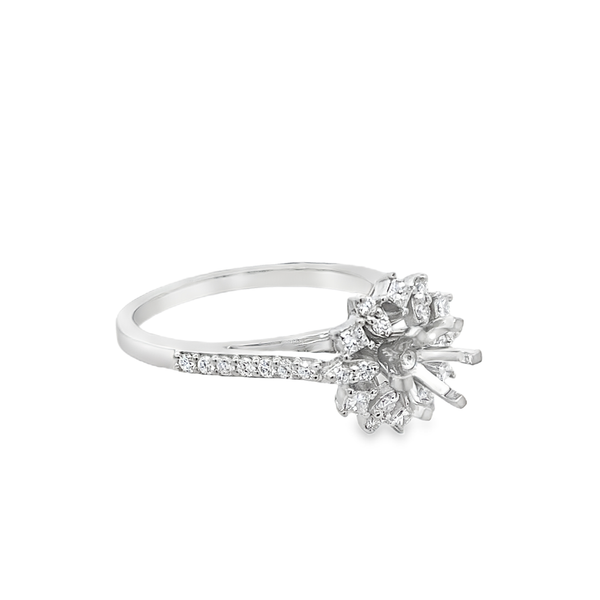 Floral Diamond Engagement Ring