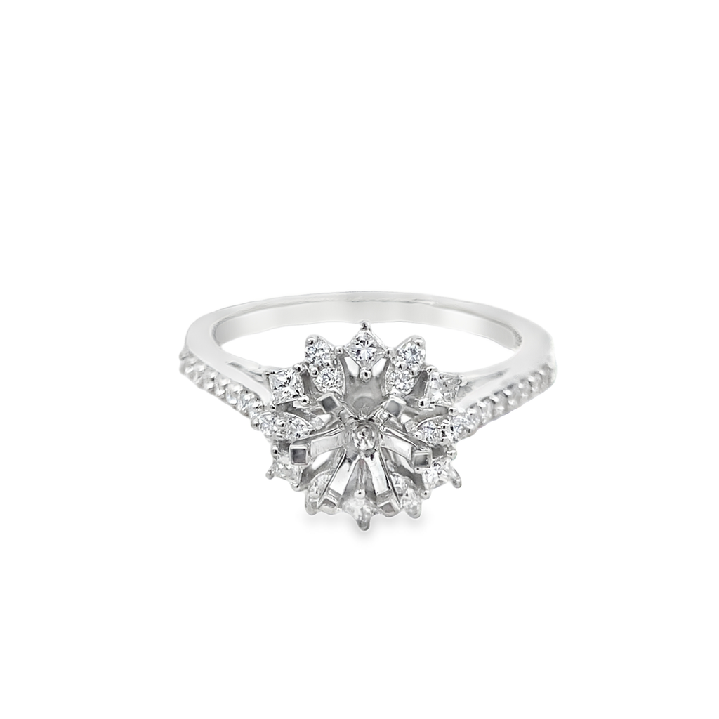 Floral Diamond Engagement Ring