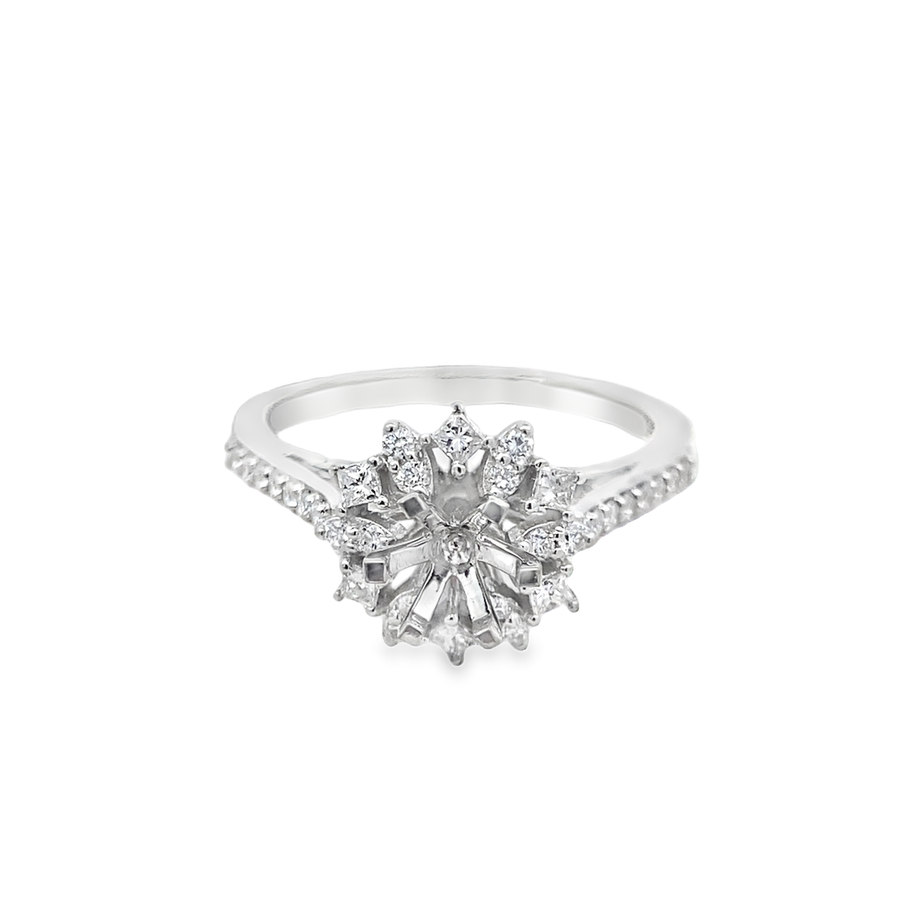 Floral Diamond Engagement Ring