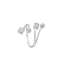 Contemporary White Gold Ring Mount with Pavé Set Diamonds