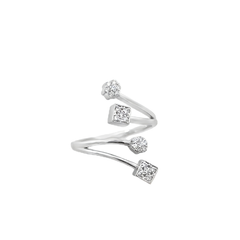 Contemporary White Gold Ring Mount with Pavé Set Diamonds