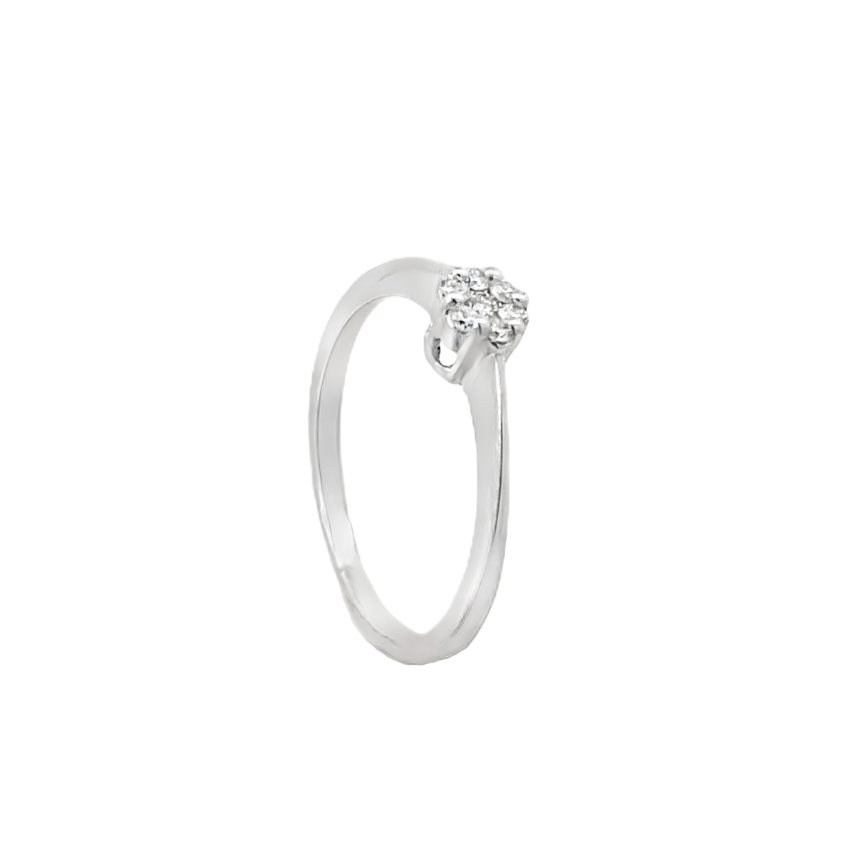 White gold ring with small diamond