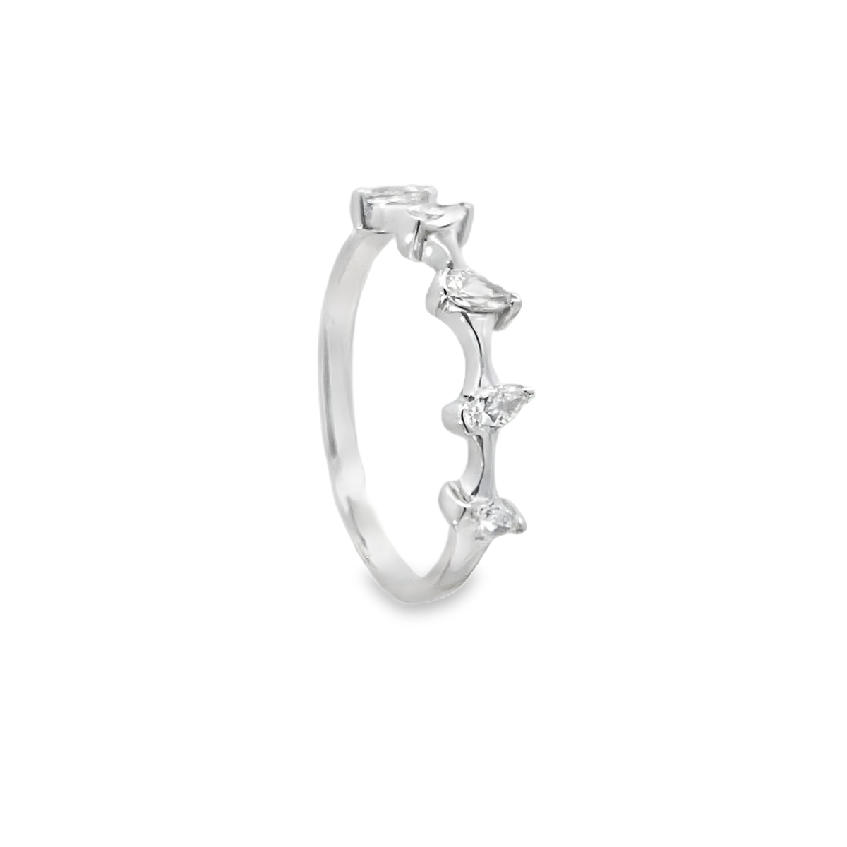 Elegant Silver Ring with Sparkling Stones