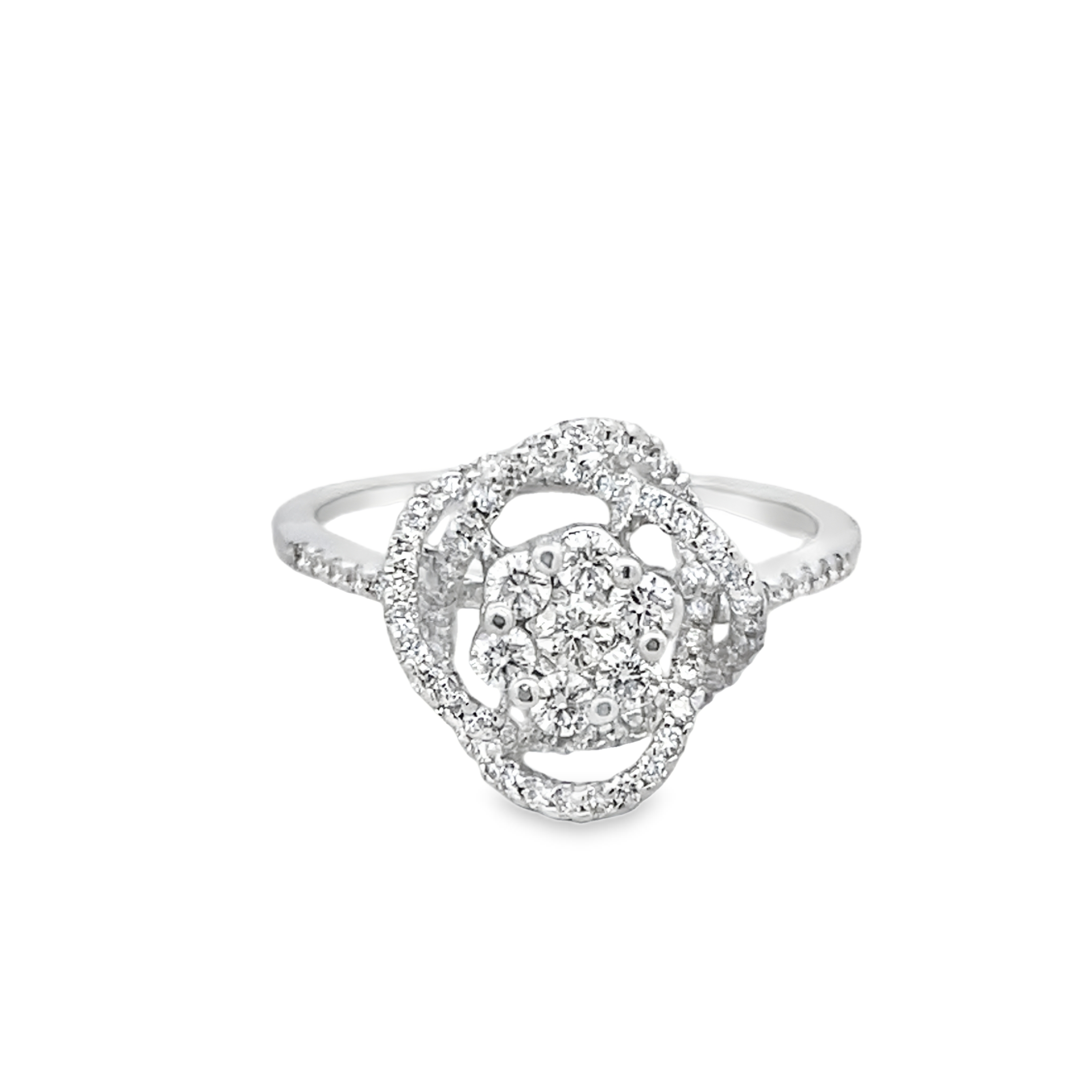 Elegant Floral Diamond Ring Secondary image