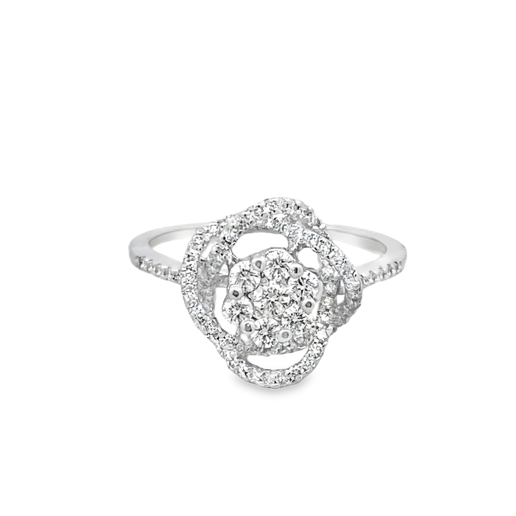 Elegant Floral Diamond Ring