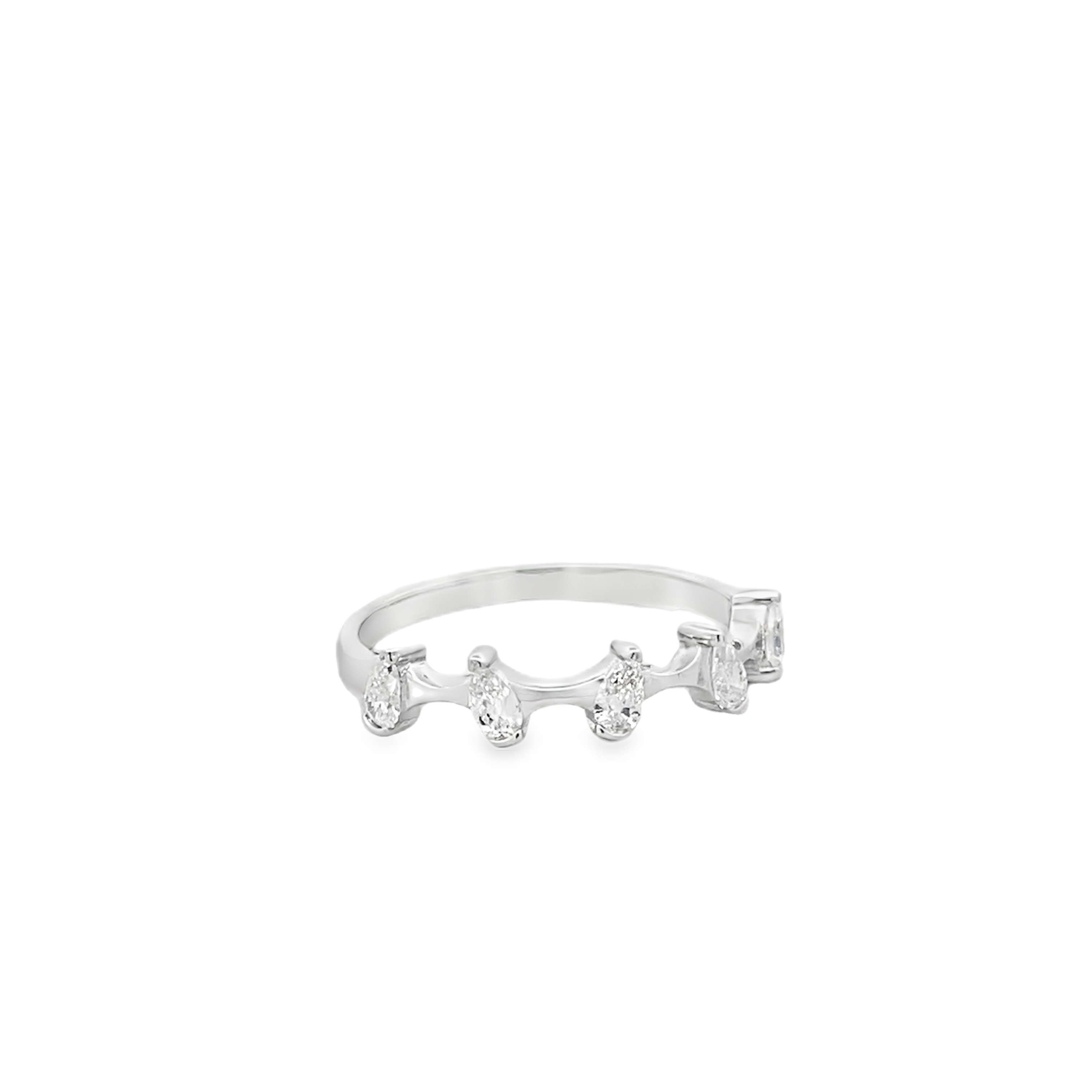 Elegant Silver Ring with Sparkling Stones