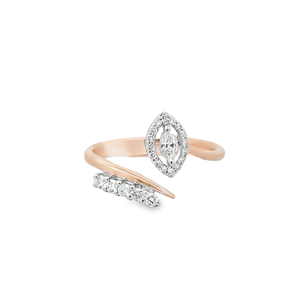 Marquise Halo Wrap Ring