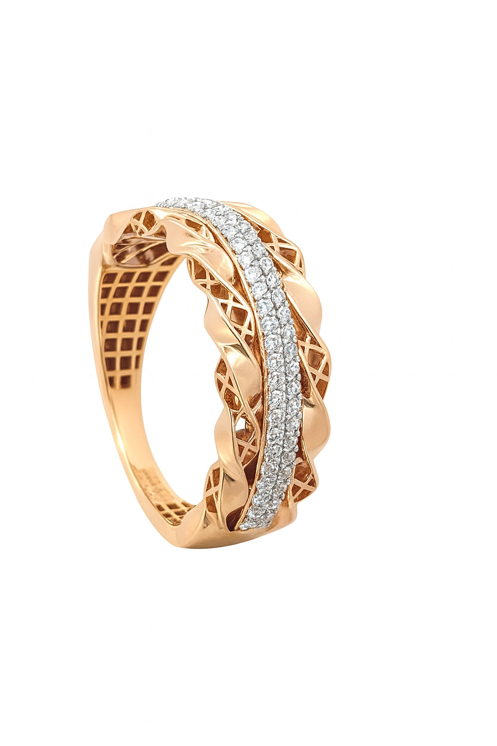 Braided Diamond Band Ring
