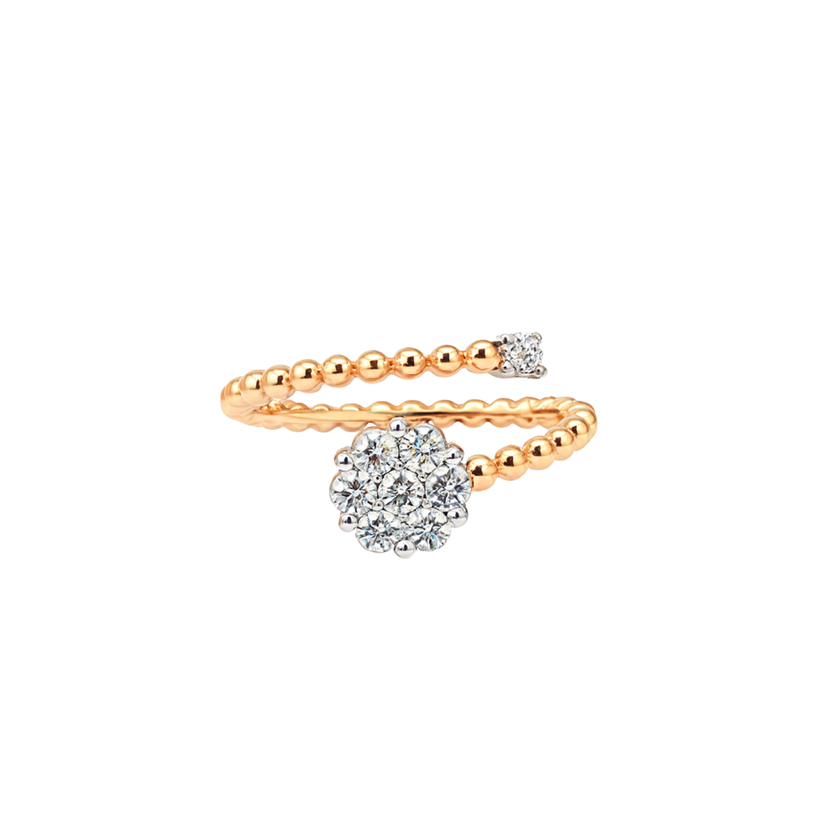 Rose gold ring with a diamond