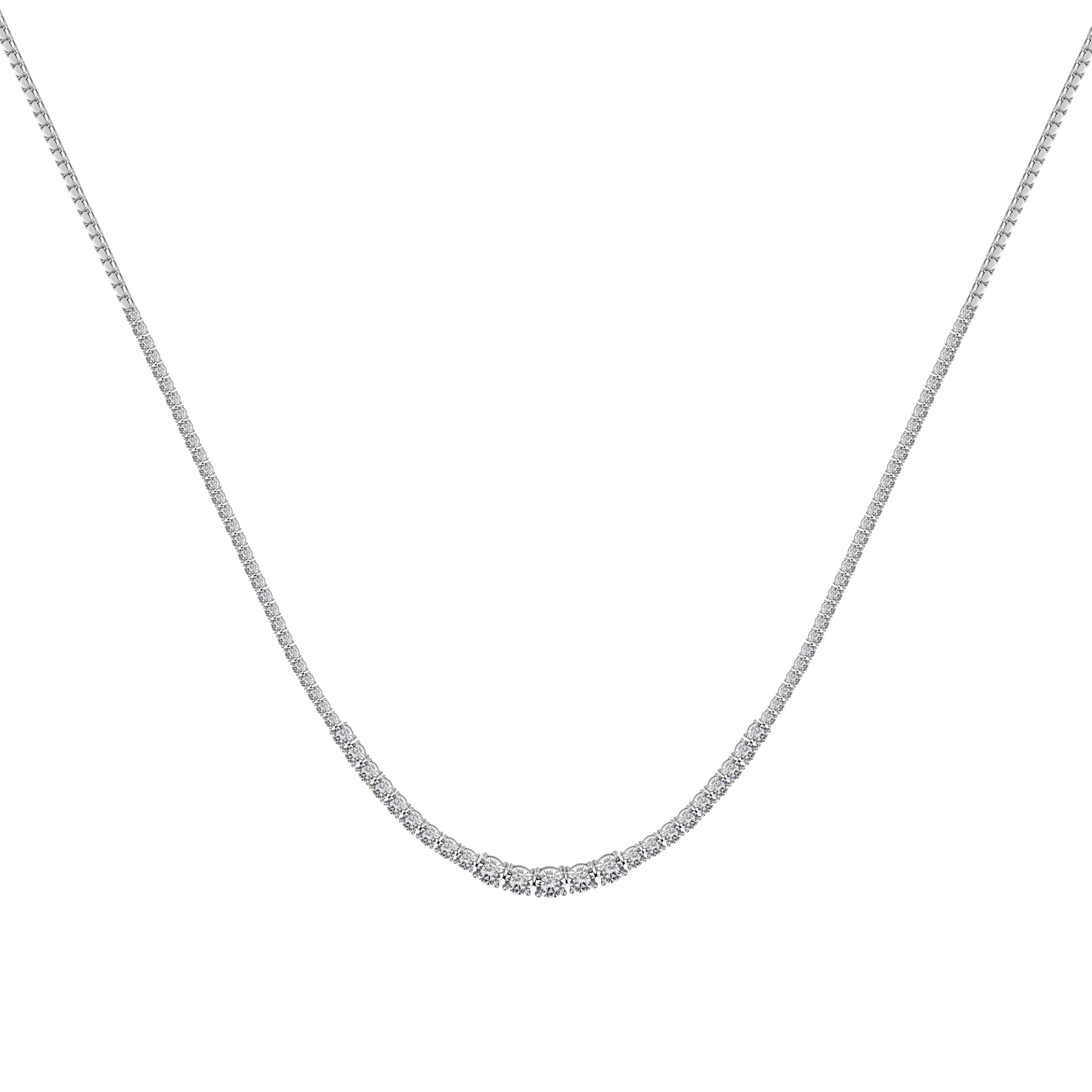 Graduated Diamond Tennis Necklace