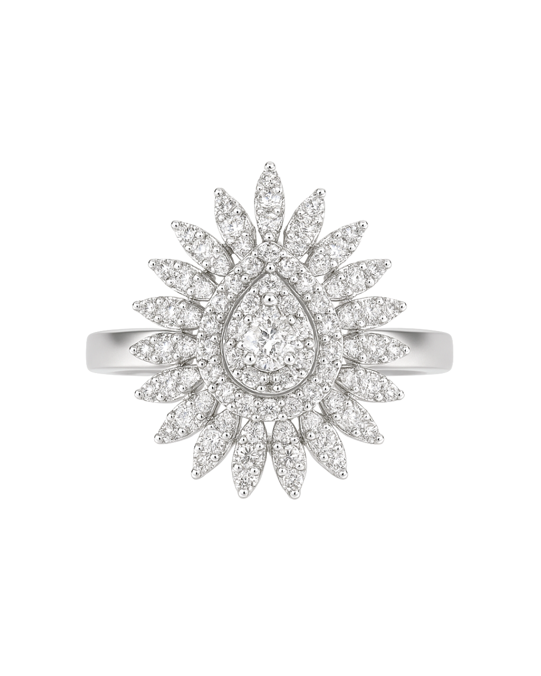 Floral Halo Diamond Ring Main image