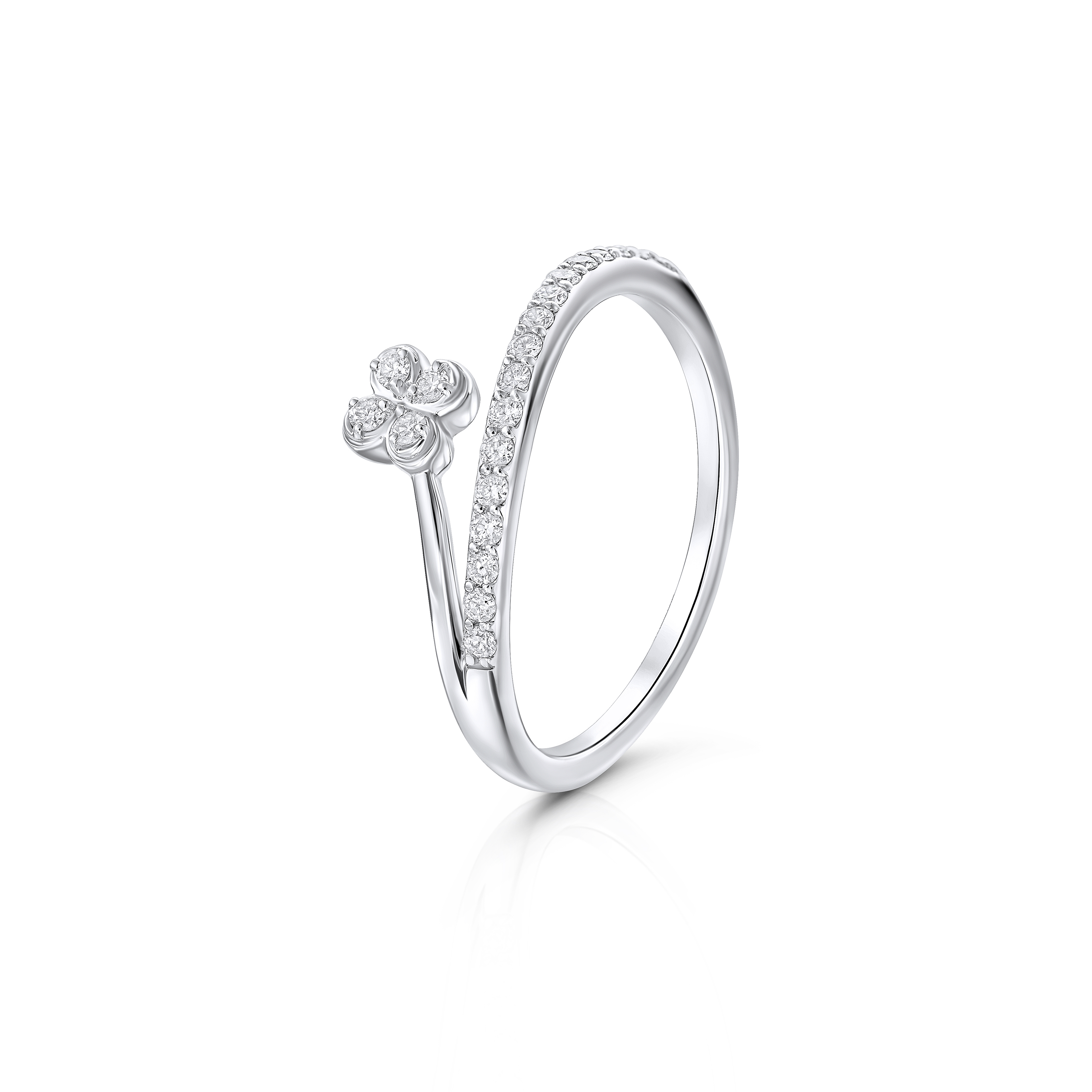 Floral Open Diamond Ring