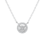 Baguette Halo Circle Diamond Pendant Necklace
