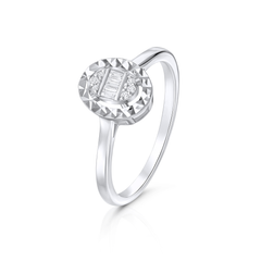 White gold ring with diamonds