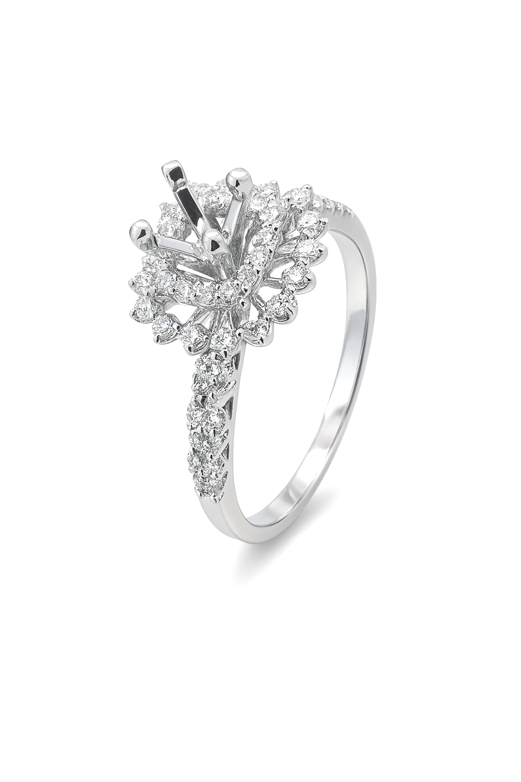 Floral Halo Engagement Ring Main image
