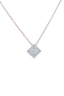 Square Halo Diamond Pendant Necklace