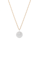 Gold necklace with a diamond-studded pendant