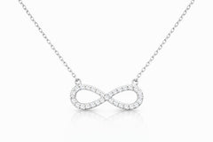 White gold infinity necklace