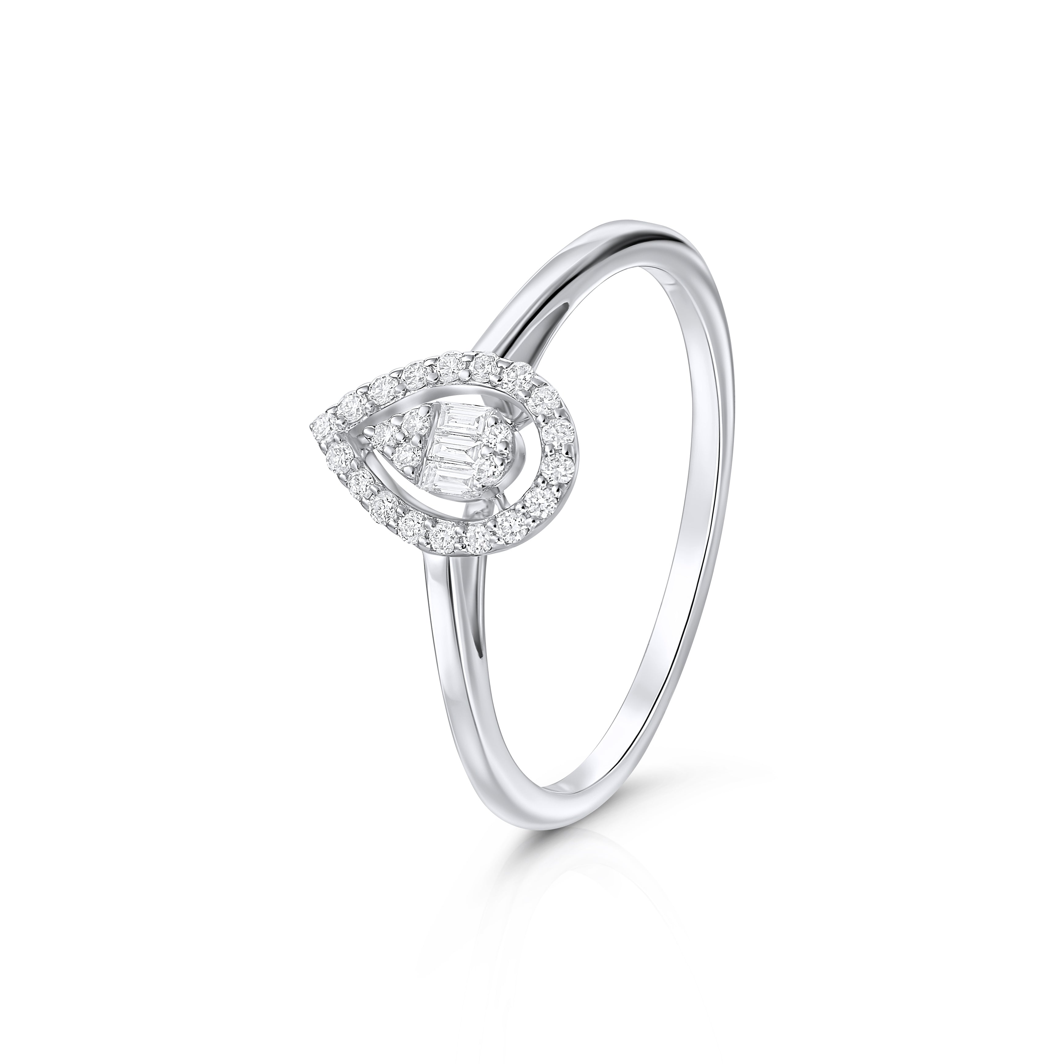 Pear Halo Diamond Ring Main image