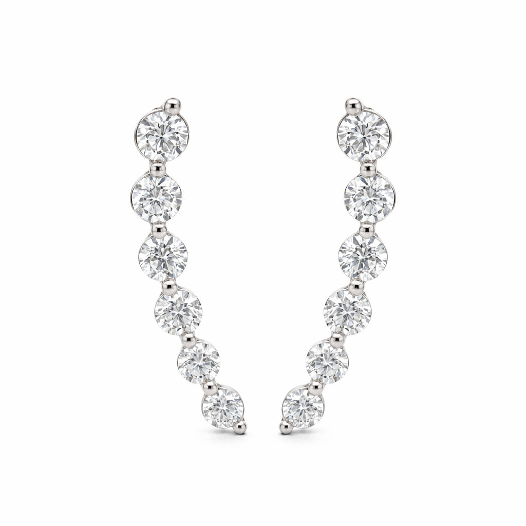 Shop Diamond Ear Climber Earrings by Amadura Jewelry. 1.29 CT G VS1 natural diamonds. Visit El Korba & Citystars. IGI, GIA & HRD certificates. Main image