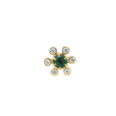 Shop 18K Gold Emerald & Diamond Flower Stud Earrings by Amadura Jewelry. 0.50 CT G VS1 natural diamonds. Visit El Korba & Citystars. IGI, GIA & HRD certificates...