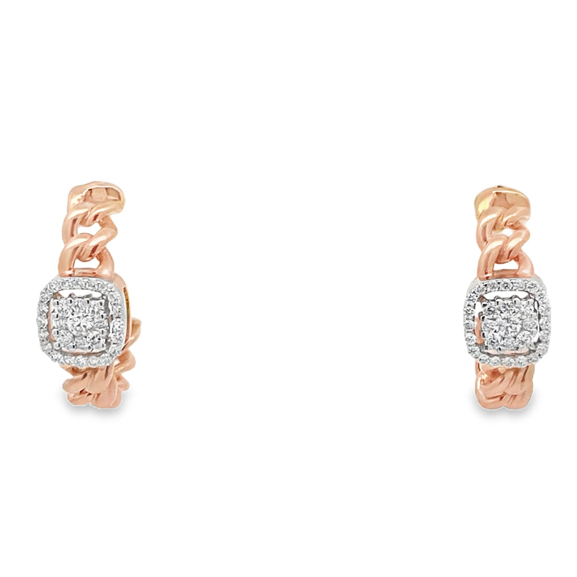 Shop Cushion Halo Diamond Huggie Earrings by Amadura Jewelry. 0.49 CT G VS1 natural diamonds. Visit El Korba & Citystars. IGI, GIA & HRD certificates.
