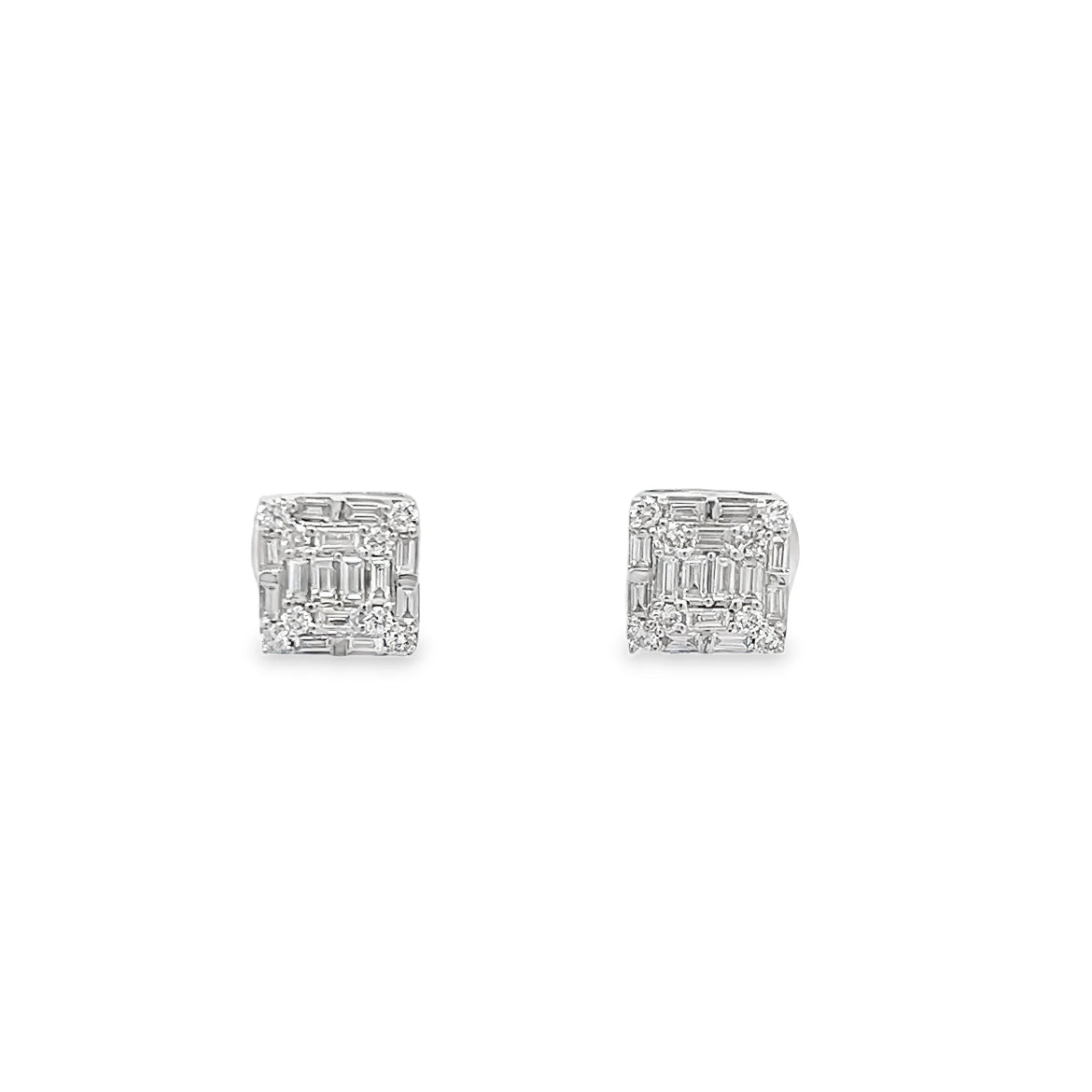 Shop Baguette Diamond Square Stud Earrings by Amadura Jewelry. 0.54 CT G VS1 natural diamonds. Visit El Korba & Citystars. IGI, GIA & HRD certificates. Main image