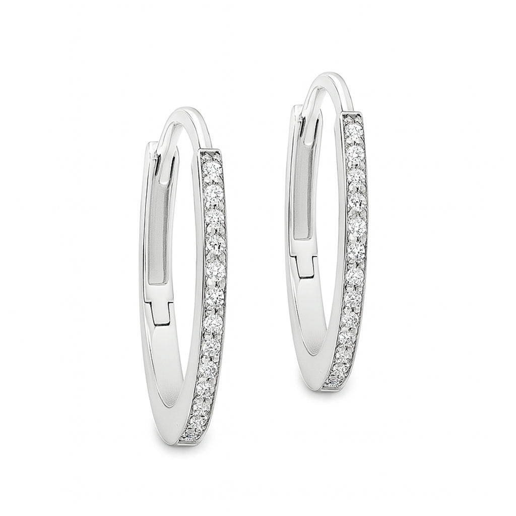 Shop Diamond Hoop Earrings by Amadura Jewelry. 0.25 CT G VS natural diamonds. Visit El Korba & Citystars. IGI, GIA & HRD certificates. Main image