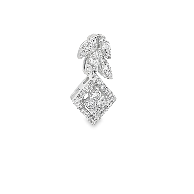 Shop Diamond Leaf Drop Stud Earrings by Amadura Jewelry. 0.69 CT G VS1 natural diamonds. Visit El Korba & Citystars. IGI, GIA & HRD certificates. Main image